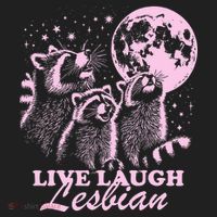 Live Laugh Lesbian Raccoon Lesbian Lgbtq Pride Month Zone Performance Long-Sleeve T-Shirt thumb 2