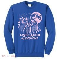 Live Laugh Lesbian Raccoon Lesbian Lgbtq Pride Month Sweatshirt thumb 0