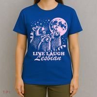 Live Laugh Lesbian Raccoon Lesbian Lgbtq Pride Month T-Shirt thumb 4