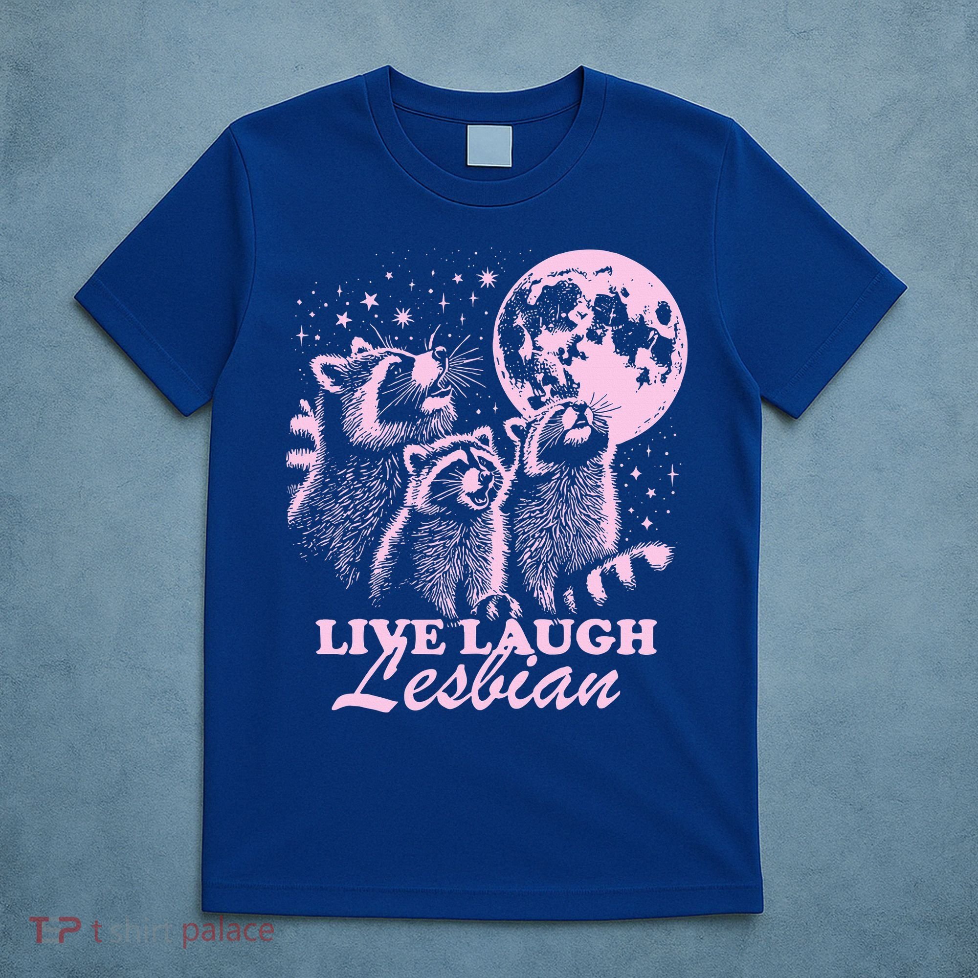 Live Laugh Lesbian Raccoon Lesbian Lgbtq Pride Month T-Shirt