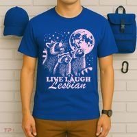 Live Laugh Lesbian Raccoon Lesbian Lgbtq Pride Month T-Shirt thumb 6