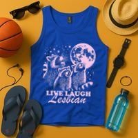 Live Laugh Lesbian Raccoon Lesbian Lgbtq Pride Month Tank Top thumb 4