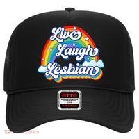 Live Laugh Lesbian Rainbow Flag LGBT Best Gifts Hat thumb 0
