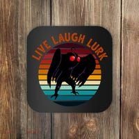Live Laugh Lurk Mothman Retro Sunset Coaster thumb 0