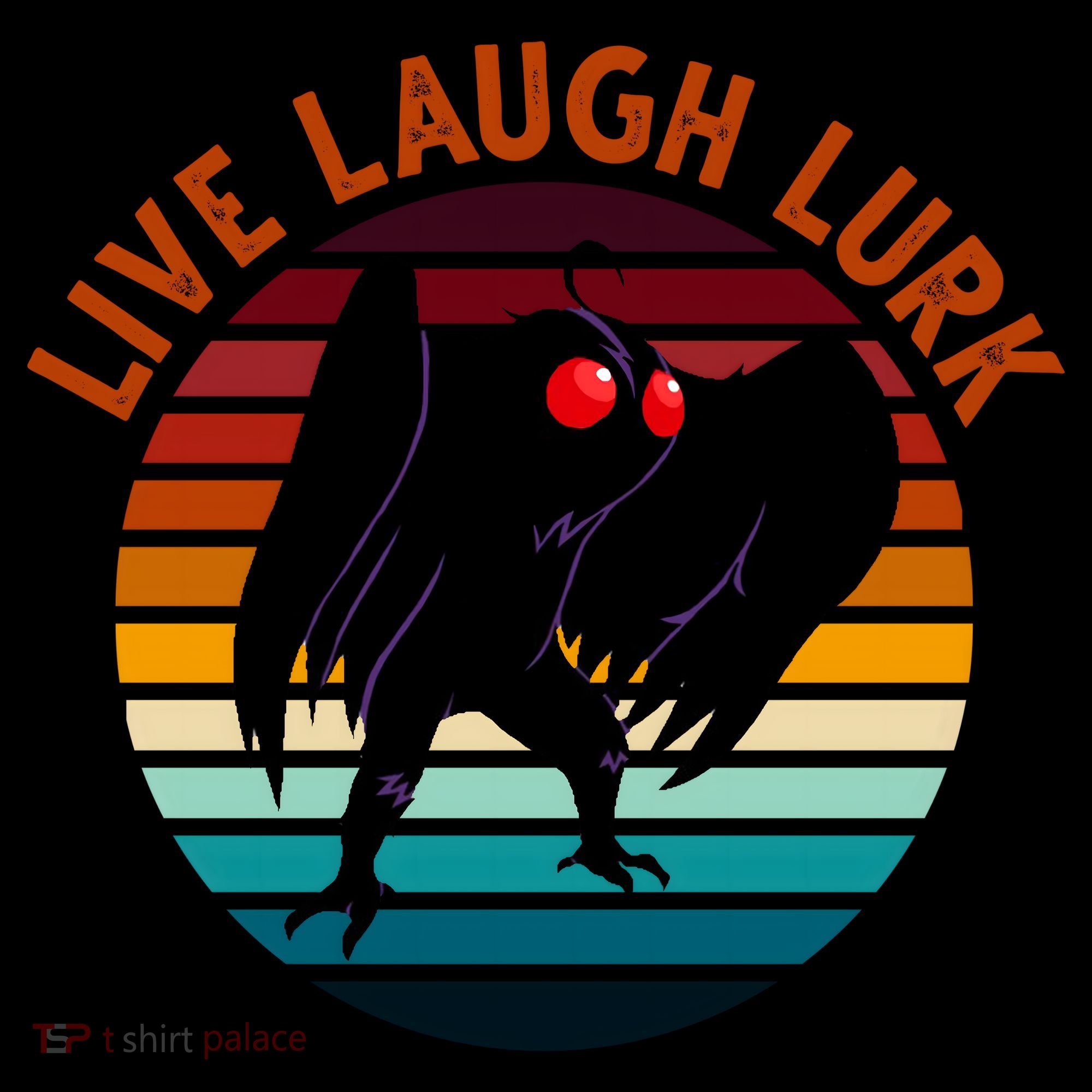 Live Laugh Lurk Mothman Retro Sunset Coaster