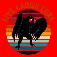 Live Laugh Lurk Mothman Retro Sunset Santa Hat thumb 1