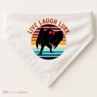 Live Laugh Lurk Mothman Retro Sunset USA-Made Doggie Bandana thumb 0