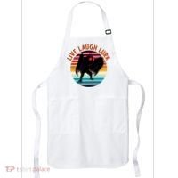 Live Laugh Lurk Mothman Retro Sunset Apron thumb 0