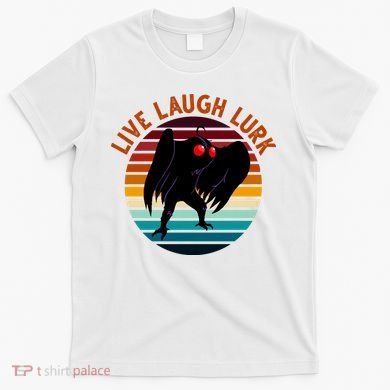 Live Laugh Lurk Mothman Retro Sunset T-Shirt
