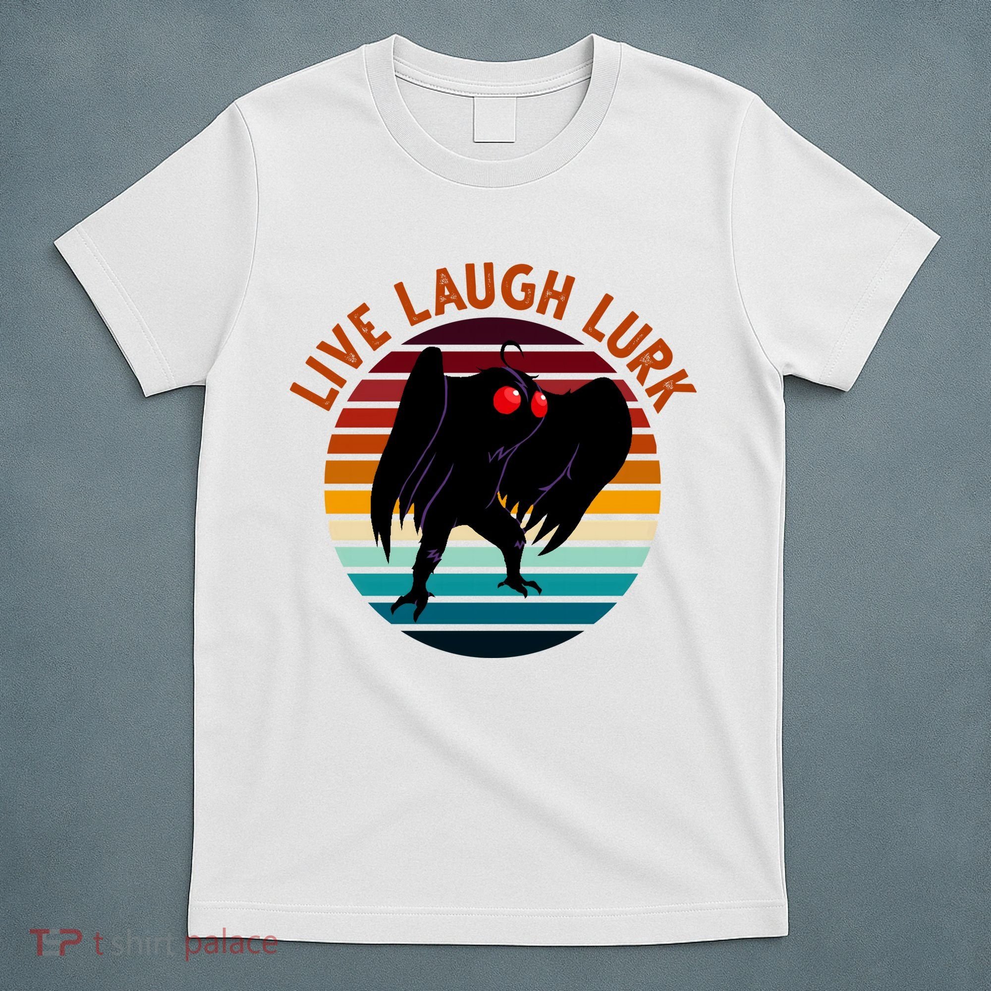 Live Laugh Lurk Mothman Retro Sunset T-Shirt
