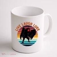 Live Laugh Lurk Mothman Retro Sunset Coffee Mug thumb 1