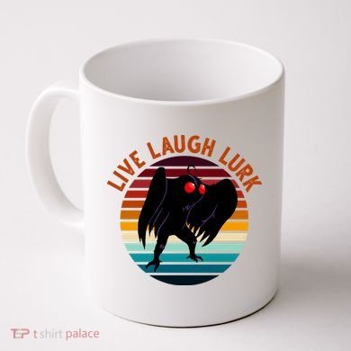 Live Laugh Lurk Mothman Retro Sunset Coffee Mug