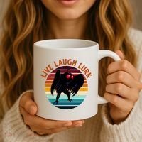 Live Laugh Lurk Mothman Retro Sunset Coffee Mug thumb 3