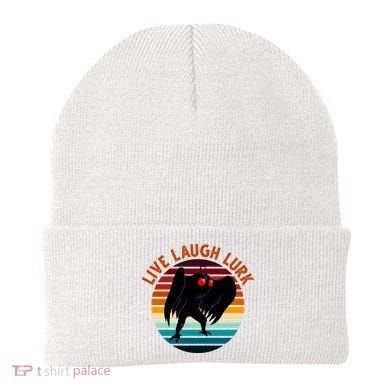 Live Laugh Lurk Mothman Retro Sunset Beanie