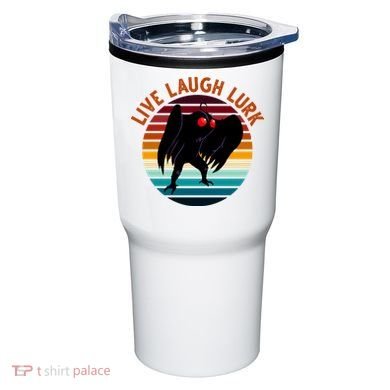 Live Laugh Lurk Mothman Retro Sunset Tumbler