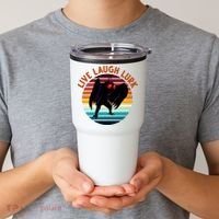 Live Laugh Lurk Mothman Retro Sunset Tumbler thumb 2