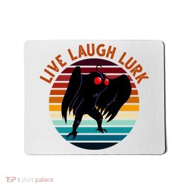 Live Laugh Lurk Mothman Retro Sunset Mousepad