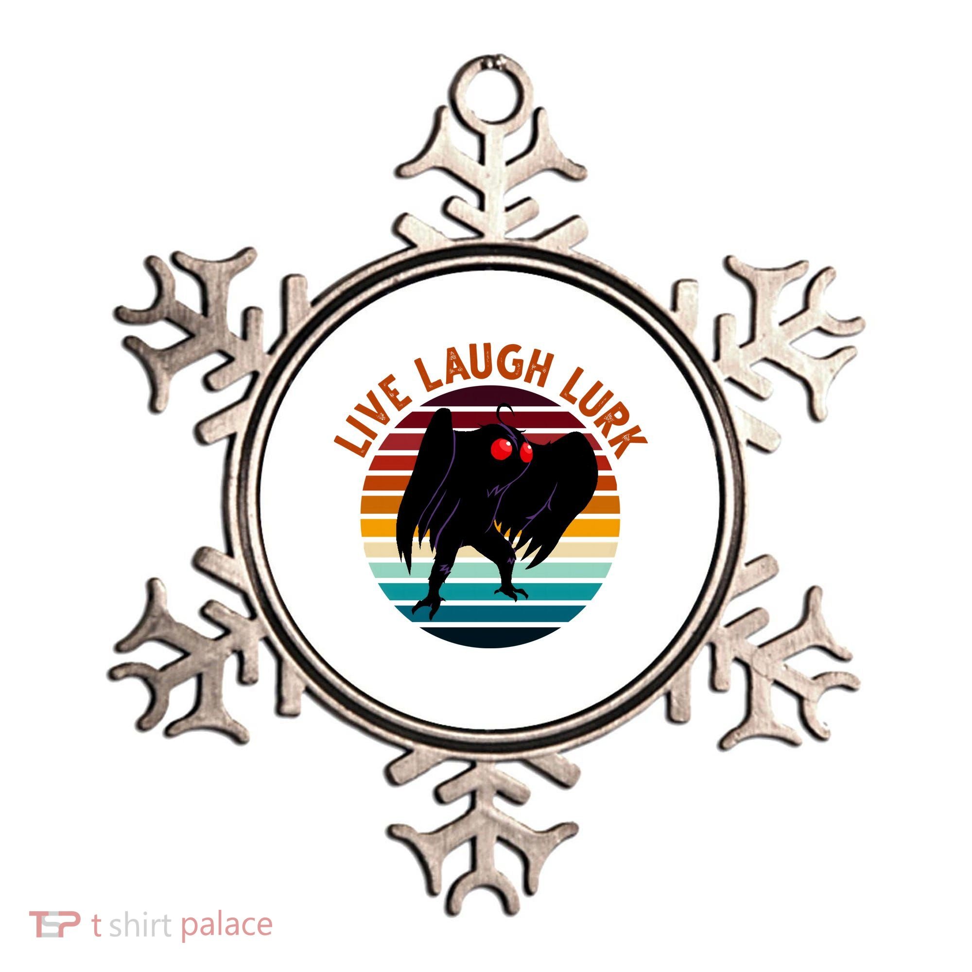 Live Laugh Lurk Mothman Retro Sunset Ornament