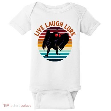 Live Laugh Lurk Mothman Retro Sunset Baby Bodysuit