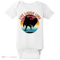 Live Laugh Lurk Mothman Retro Sunset Baby Bodysuit thumb 0