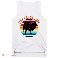 Live Laugh Lurk Mothman Retro Sunset Tank Top thumb 0
