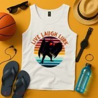 Live Laugh Lurk Mothman Retro Sunset Tank Top thumb 4