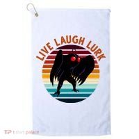 Live Laugh Lurk Mothman Retro Sunset Golf Towel thumb 0