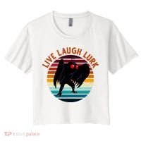 Live Laugh Lurk Mothman Retro Sunset Women's Crop Top Tee thumb 0