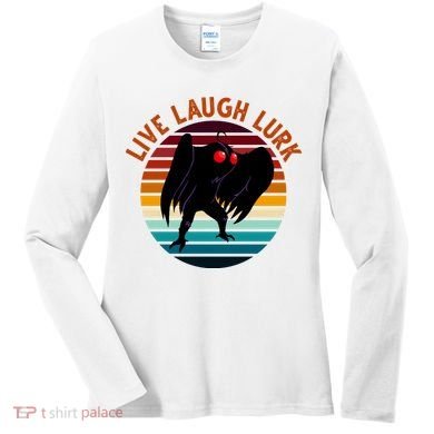 Live Laugh Lurk Mothman Retro Sunset Women's Long Sleeve Shirt