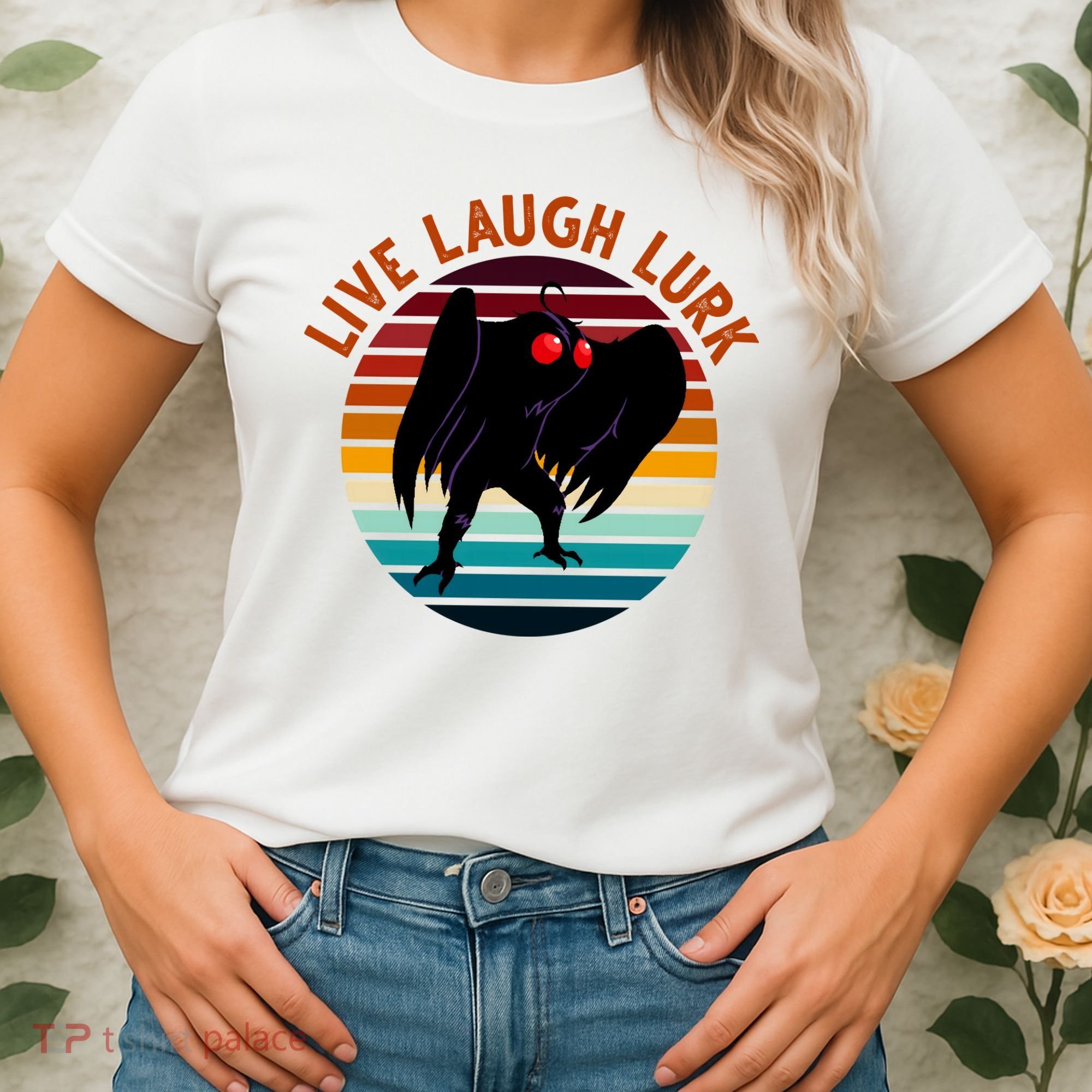 Live Laugh Lurk Mothman Retro Sunset Women's T-Shirt