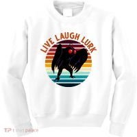 Live Laugh Lurk Mothman Retro Sunset Kids Sweatshirt thumb 0