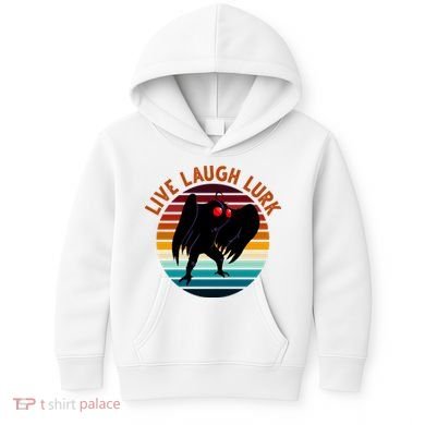 Live Laugh Lurk Mothman Retro Sunset Kids Hoodie