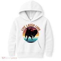 Live Laugh Lurk Mothman Retro Sunset Kids Hoodie thumb 0