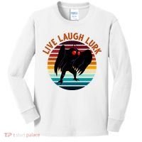 Live Laugh Lurk Mothman Retro Sunset Kids Long Sleeve Shirt thumb 0