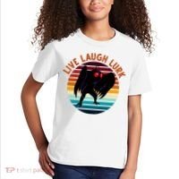 Live Laugh Lurk Mothman Retro Sunset Kids T-Shirt thumb 2