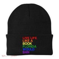 Live Life Like A Book Florida Would Ban Lgbt Month Beanie thumb 0