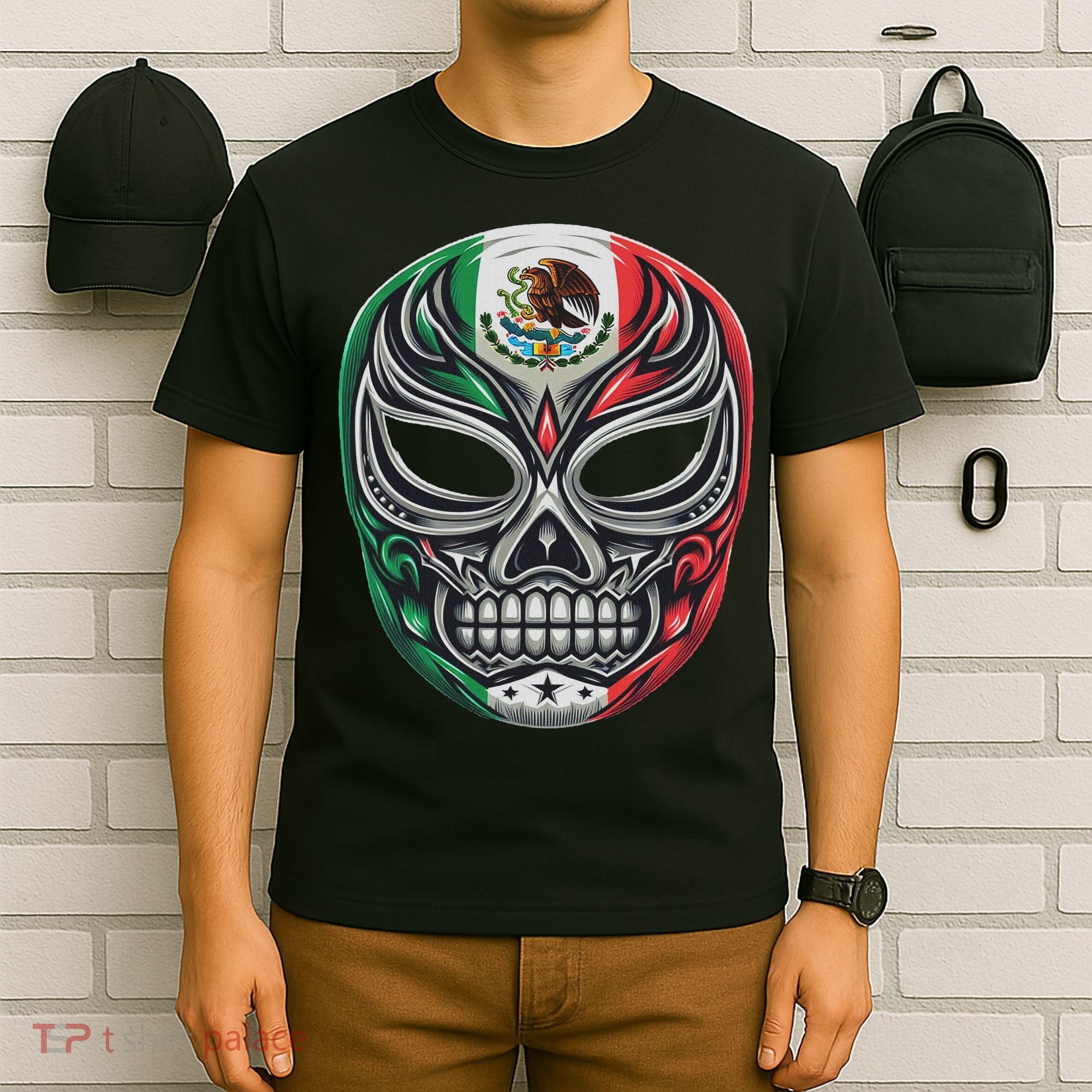Lucha Libre Mexico Flag Wrestling Mask For Women T-Shirt