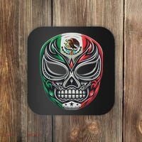 Lucha Libre Mexico Flag Wrestling Mask For Women Coaster thumb 0