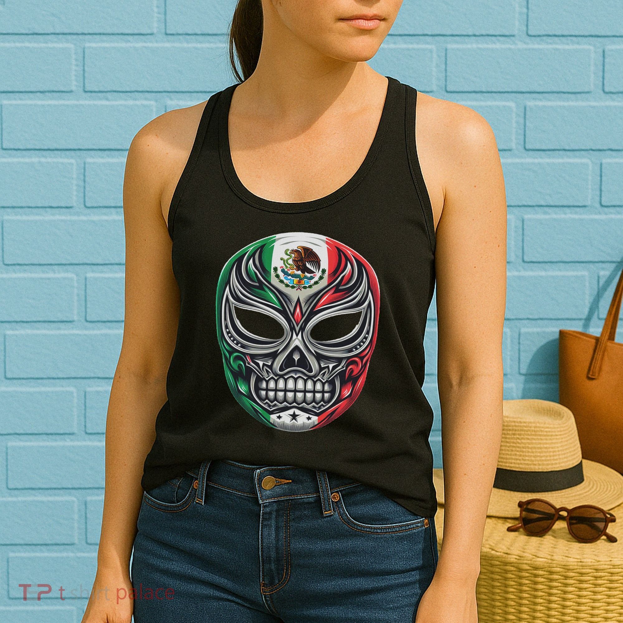 Lucha Libre Mexico Flag Wrestling Mask For Women Women's Tank Top