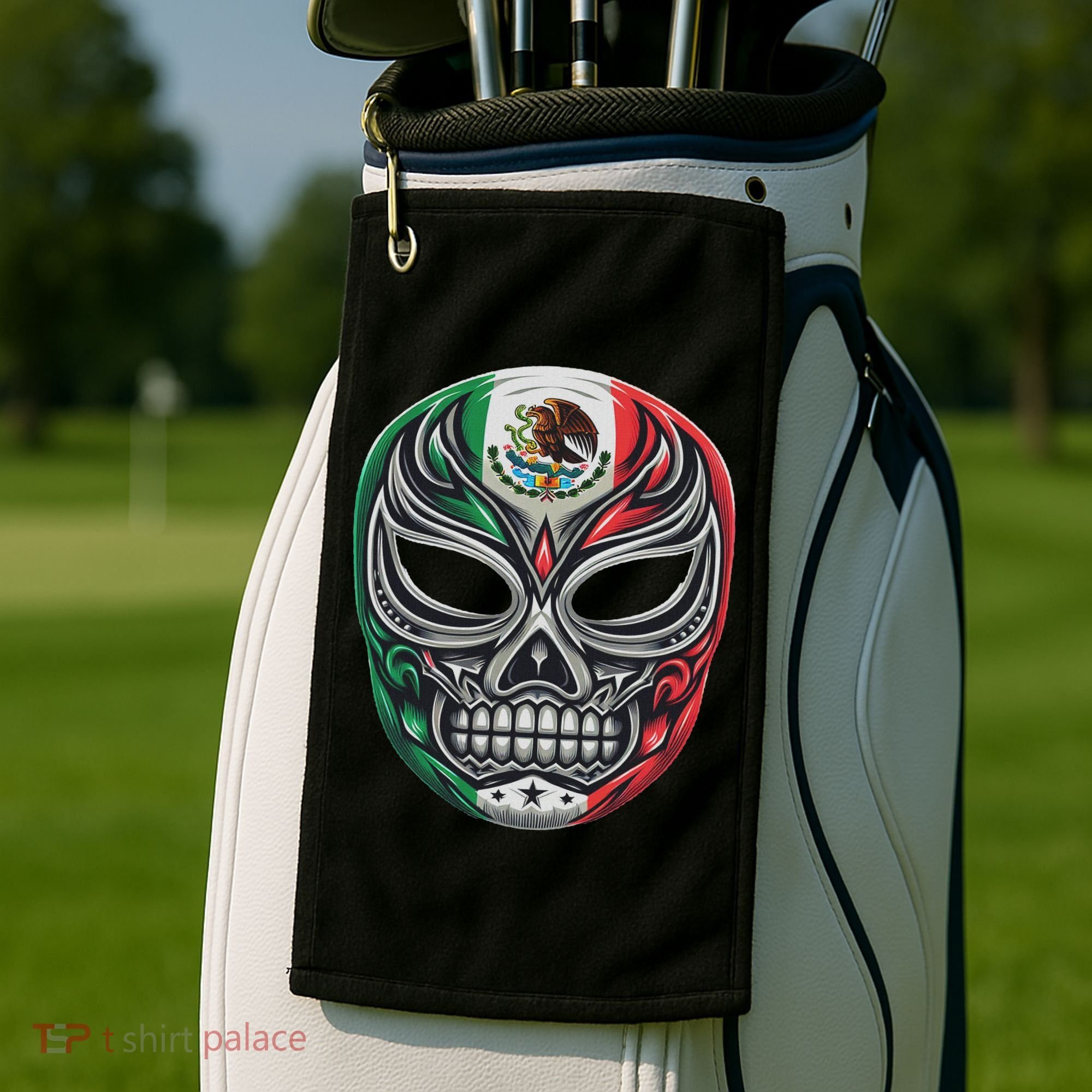 Lucha Libre Mexico Flag Wrestling Mask For Women Golf Towel