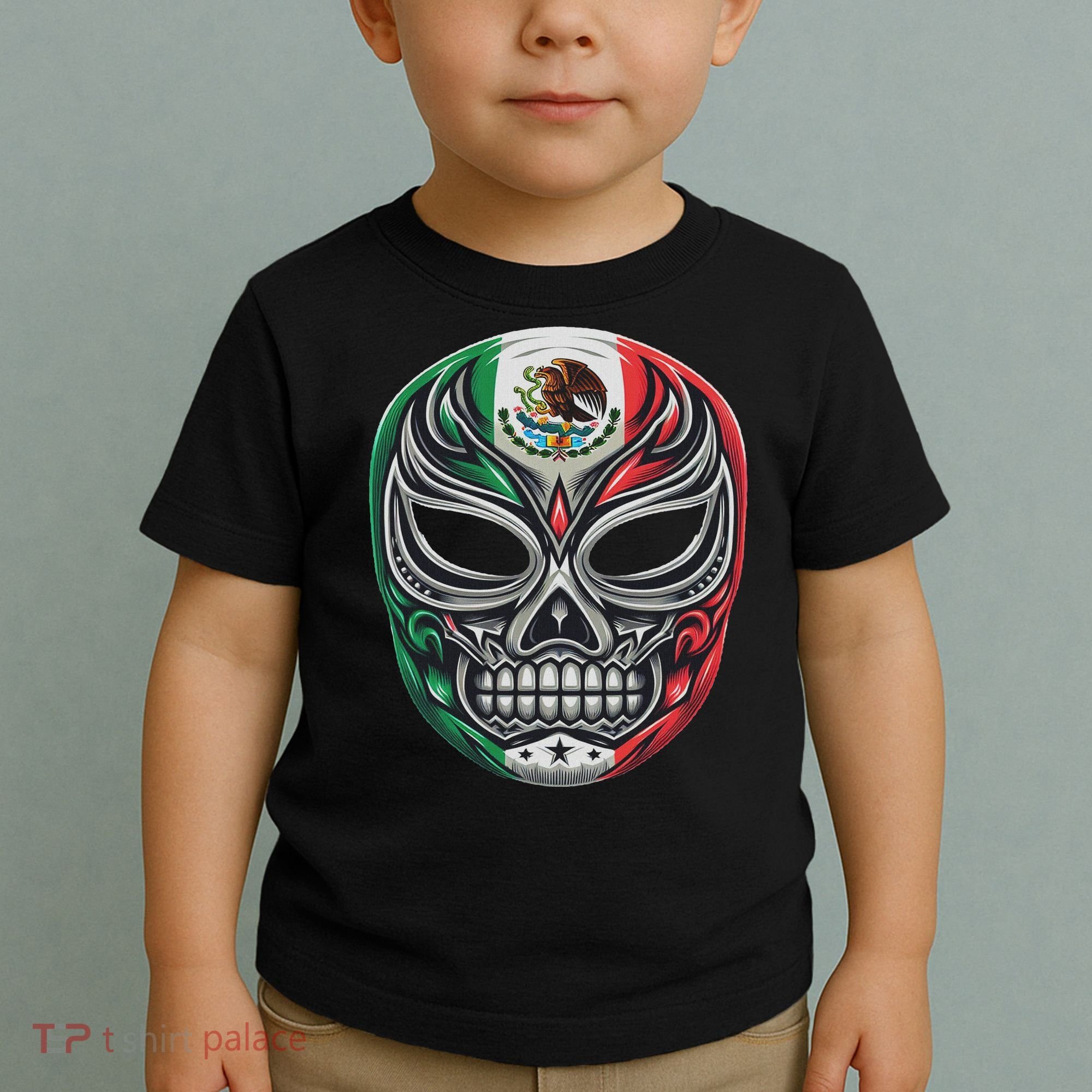 Lucha Libre Mexico Flag Wrestling Mask For Women Toddler T-Shirt
