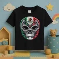 Lucha Libre Mexico Flag Wrestling Mask For Women Toddler T-Shirt thumb 3
