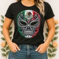 Lucha Libre Mexico Flag Wrestling Mask For Women Women's T-Shirt thumb 2