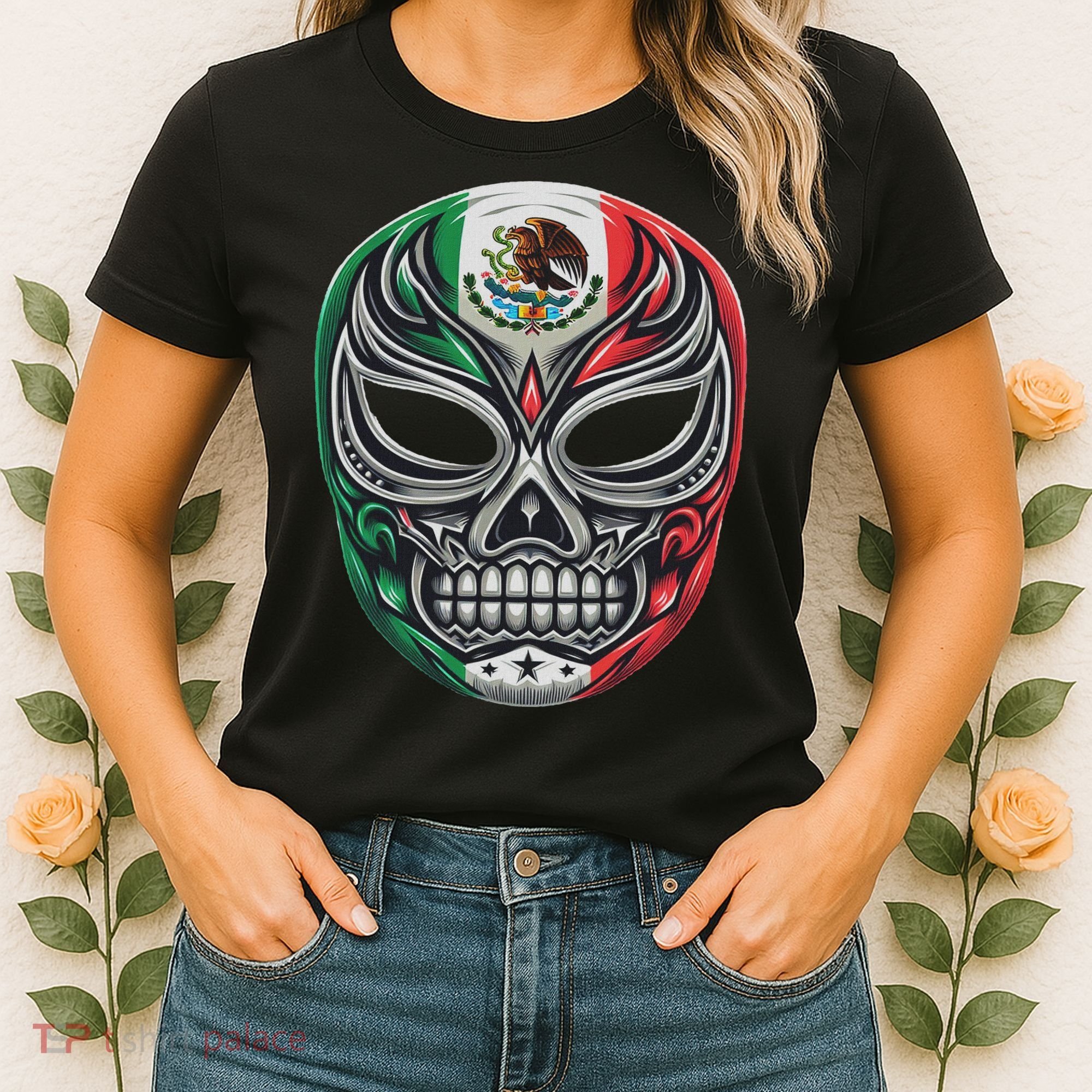 Lucha Libre Mexico Flag Wrestling Mask For Women Women's T-Shirt