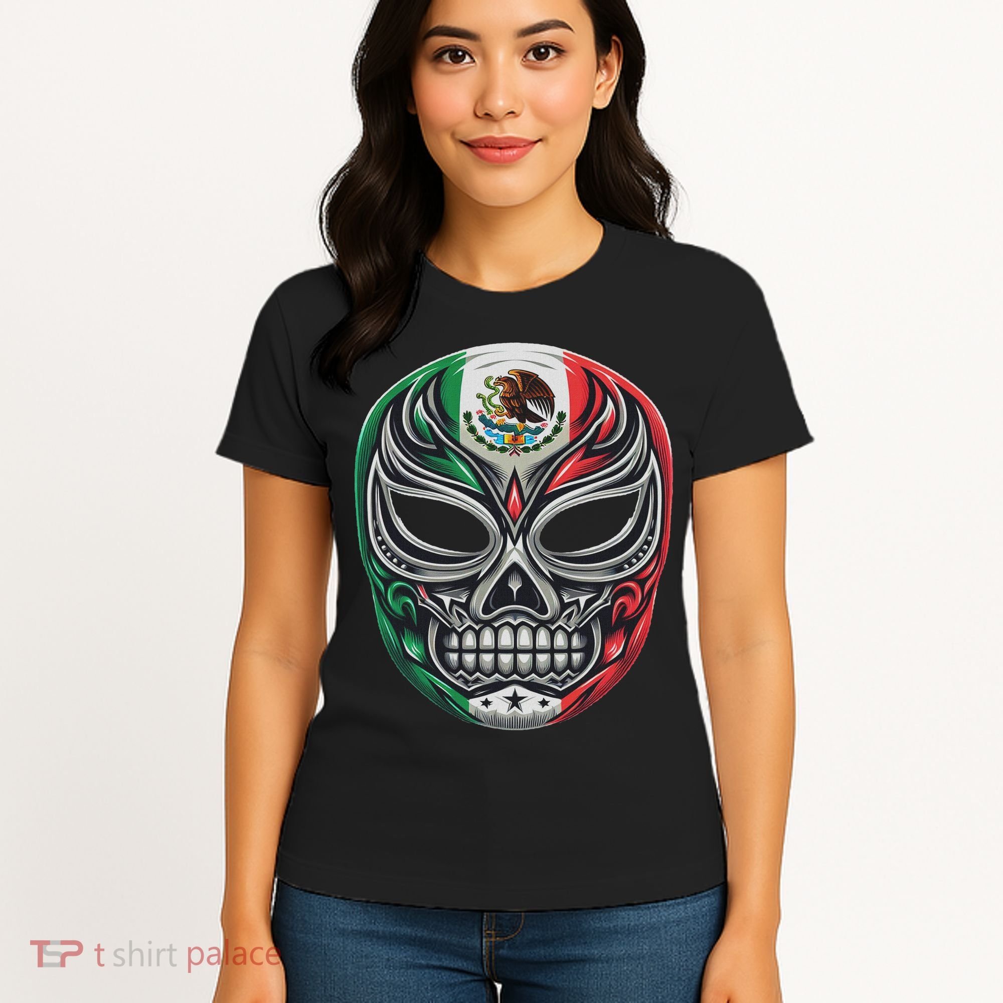 Lucha Libre Mexico Flag Wrestling Mask For Women Women's T-Shirt