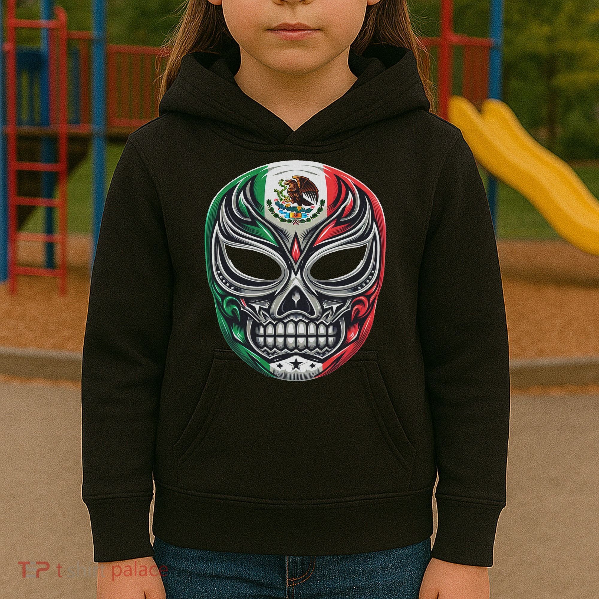 Lucha Libre Mexico Flag Wrestling Mask For Women Kids Hoodie