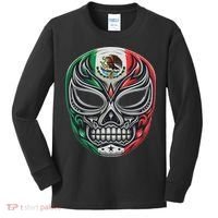 Lucha Libre Mexico Flag Wrestling Mask For Women Kids Long Sleeve Shirt thumb 0