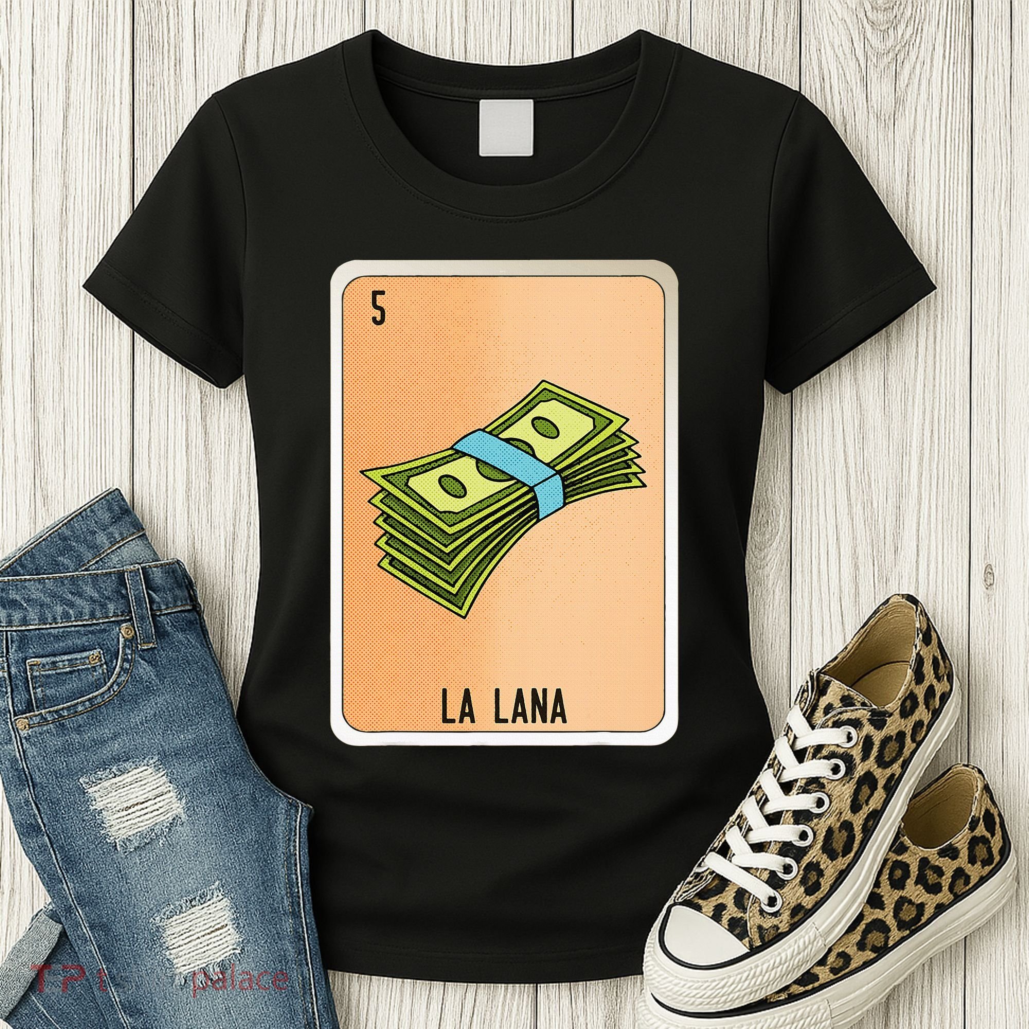 La Lana Mexican Slang Chicano Bingo Cards Women's T-Shirt