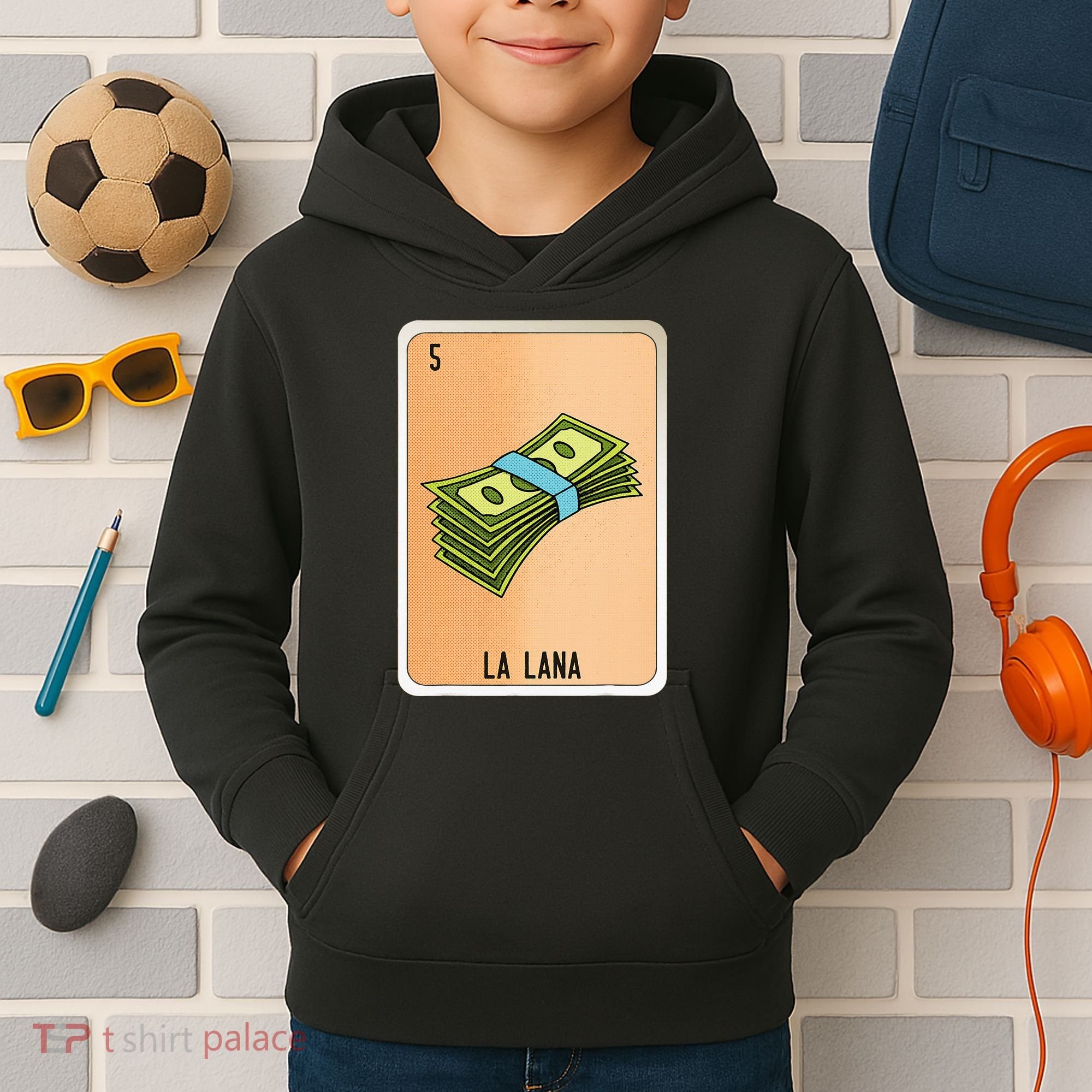La Lana Mexican Slang Chicano Bingo Cards Kids Hoodie