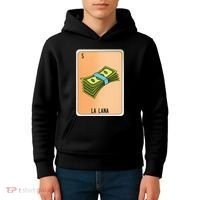 La Lana Mexican Slang Chicano Bingo Cards Kids Hoodie thumb 4
